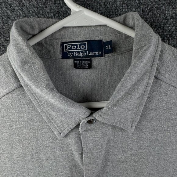 Polo Ralph Lauren RAYON COTTON STRETCH Short Sleeve Button Up Shirt Gray XL - Picture 6 of 11